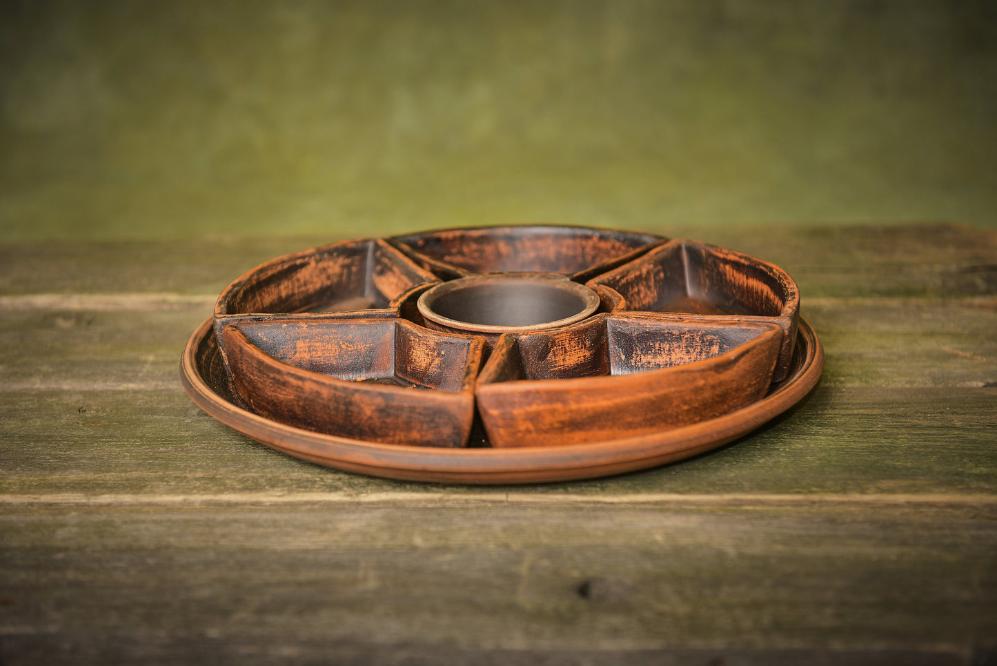 Serving ceramic plate handmade tray clay cheese board serving tray with bowls wine lover gift