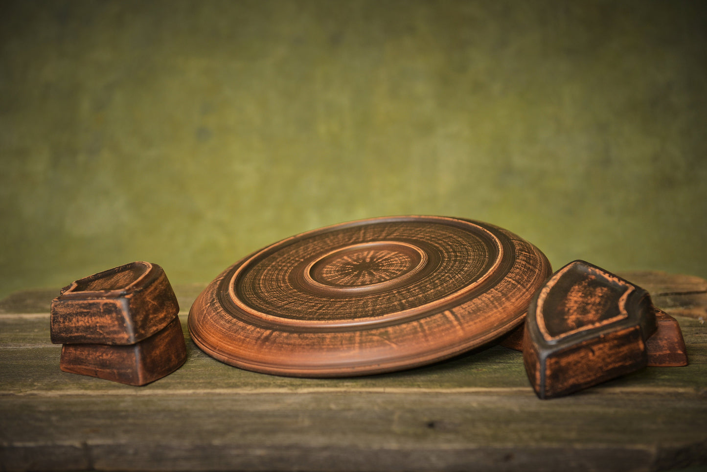 Serving ceramic plate handmade tray clay cheese board serving tray with bowls wine lover gift