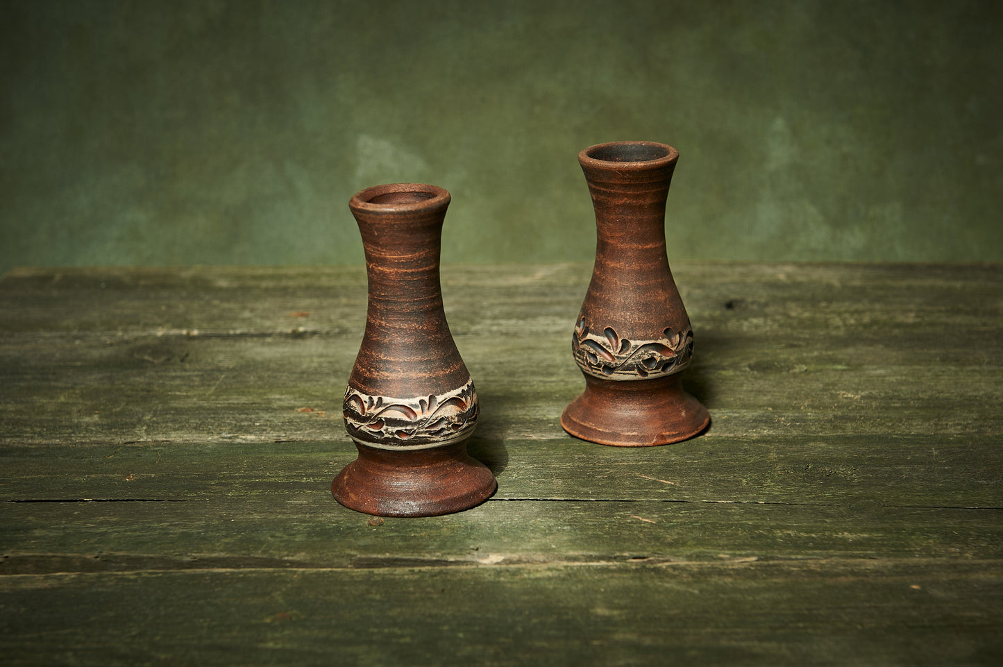 Set of 2 candle holders ceramic candlestick handmade tarot gift Scandinavian design clay candle holder