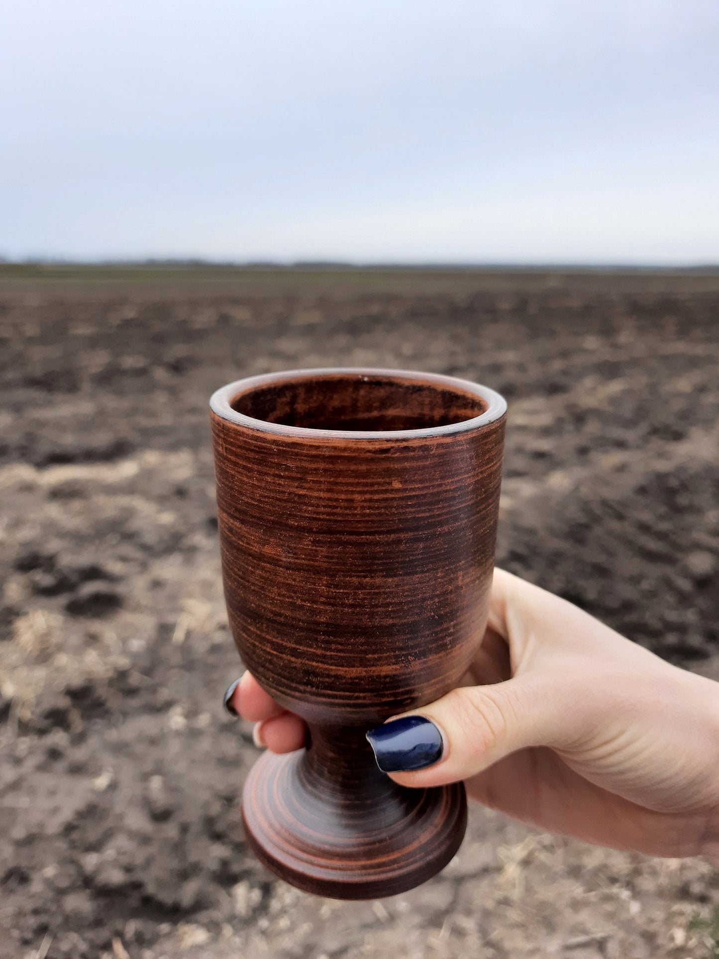 Wine Clay Glasses Handmade Glass Red Clay Wine-glasses Glass Wineglass 200 ml / 6.7 fl.oz / 0.35 pint Stemware for Wine Vodka Pottery - clayproductsshop
