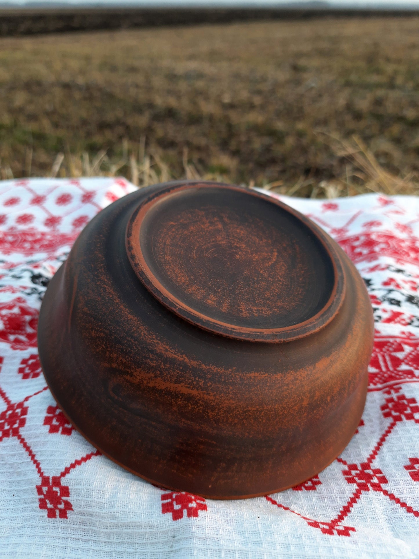 Clay Bowl Tureen Dish Plate of Red Clay Dish Brown Plate Pottery Ceramic - clayproductsshop