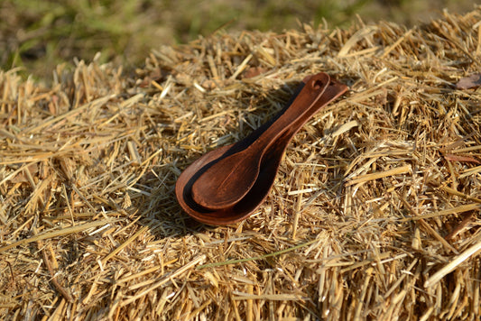 Handmade Red Clay Spoon with Underlay Ceramic Unique Pottery Spoon Kitchen Gift Utensils Decor Dinnerware - clayproductsshop
