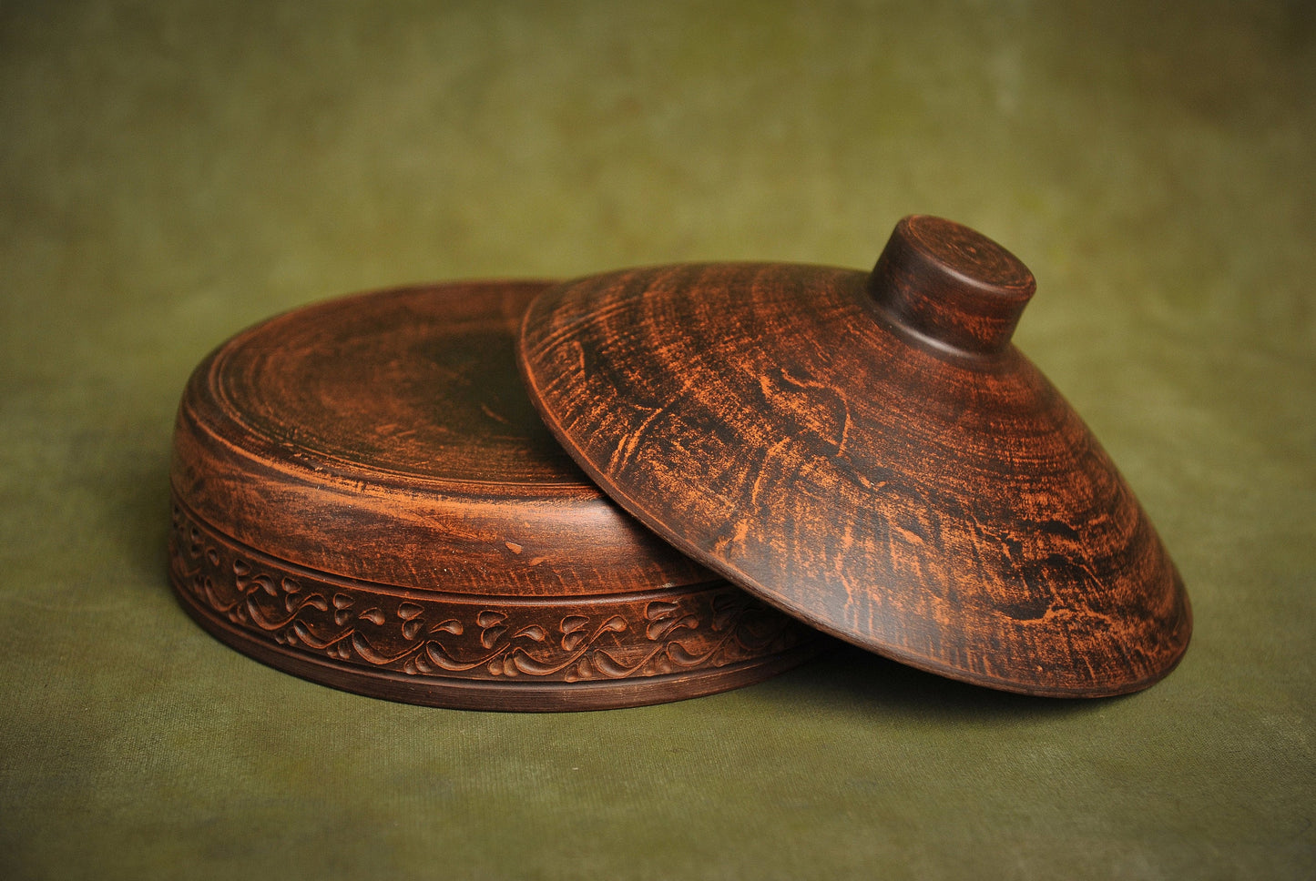 Handmade Clay Cooking Pot Frying Pan Organic Ceramics Bread Baking Dish Ceramic Clay Pan for Oven Cookware Pottery - clayproductsshop