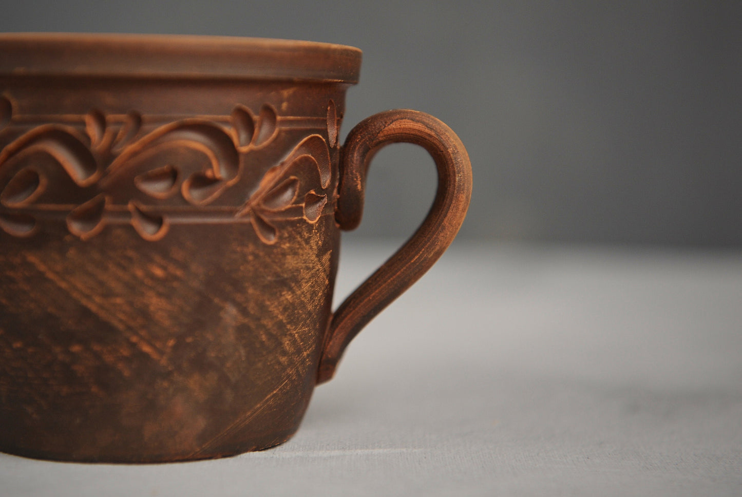 Handmade Clay Cup Glassful Decor Ethno Drinking Glass Pottery Organic Ceramics Tumbler Ceramic Red Clay Ethnic Cup 350ml | 11.7 fl.oz - clayproductsshop