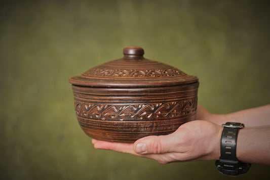 Ceramic bread pot baking dish with lid clay pot for cooking ceramic pan