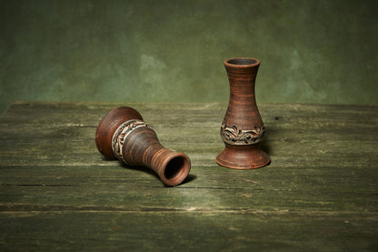 Set of 2 candle holders ceramic candlestick handmade tarot gift Scandinavian design clay candle holder
