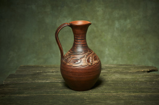 Handmade Ceramic Pitcher Water Jug - Perfect Wine Lover's Gift - clayproductsshop