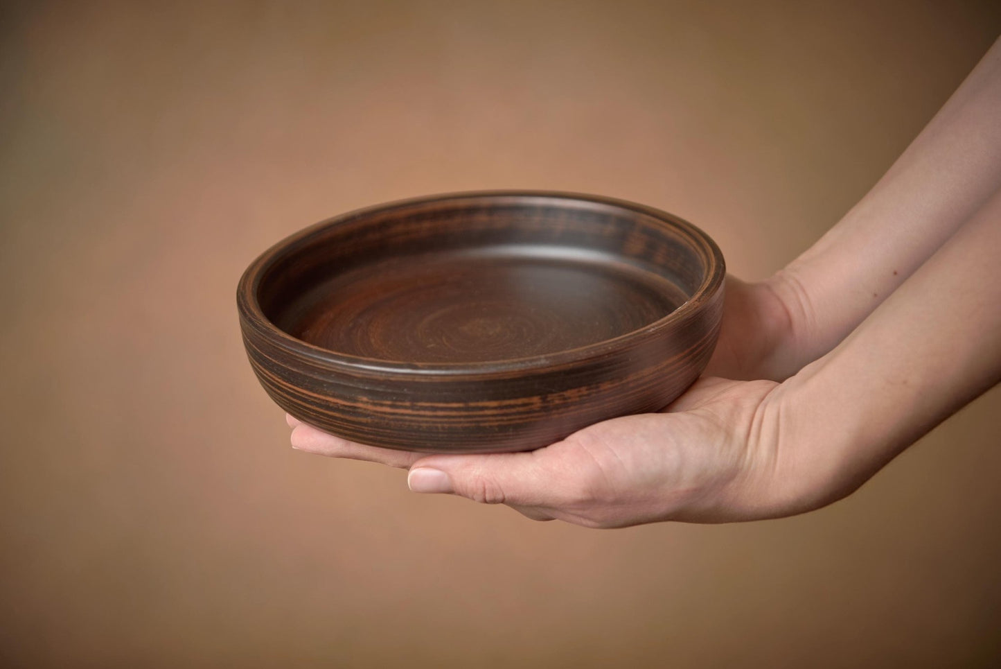 Ceramic Baking Pan Round Plate For Pancakes Handcrafted Pottery Gift Clay Baker - clayproductsshop