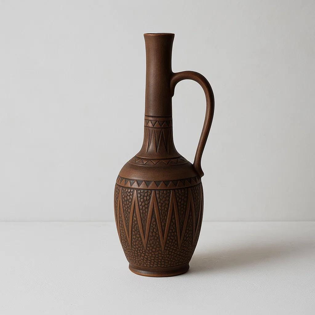 Ceramic Drinkware Set: Handmade Clay Pitcher, Clay Shot Glasses, Pottery for Kitchen Decor - clayproductsshop