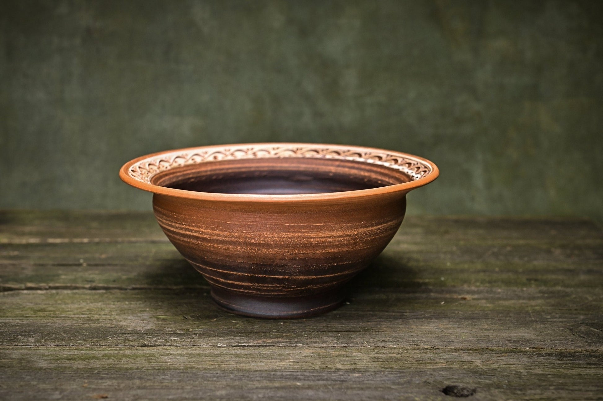 Ceramic pot handmade Ukrainian farmhouse art pottery lower gift fruit clay bowl deep Makita - clayproductsshop