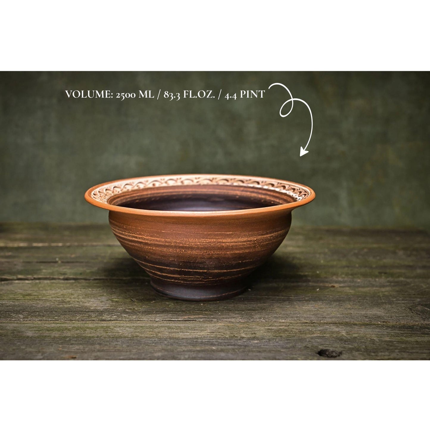 Ceramic pot handmade Ukrainian farmhouse art pottery lower gift fruit clay bowl deep Makita - clayproductsshop