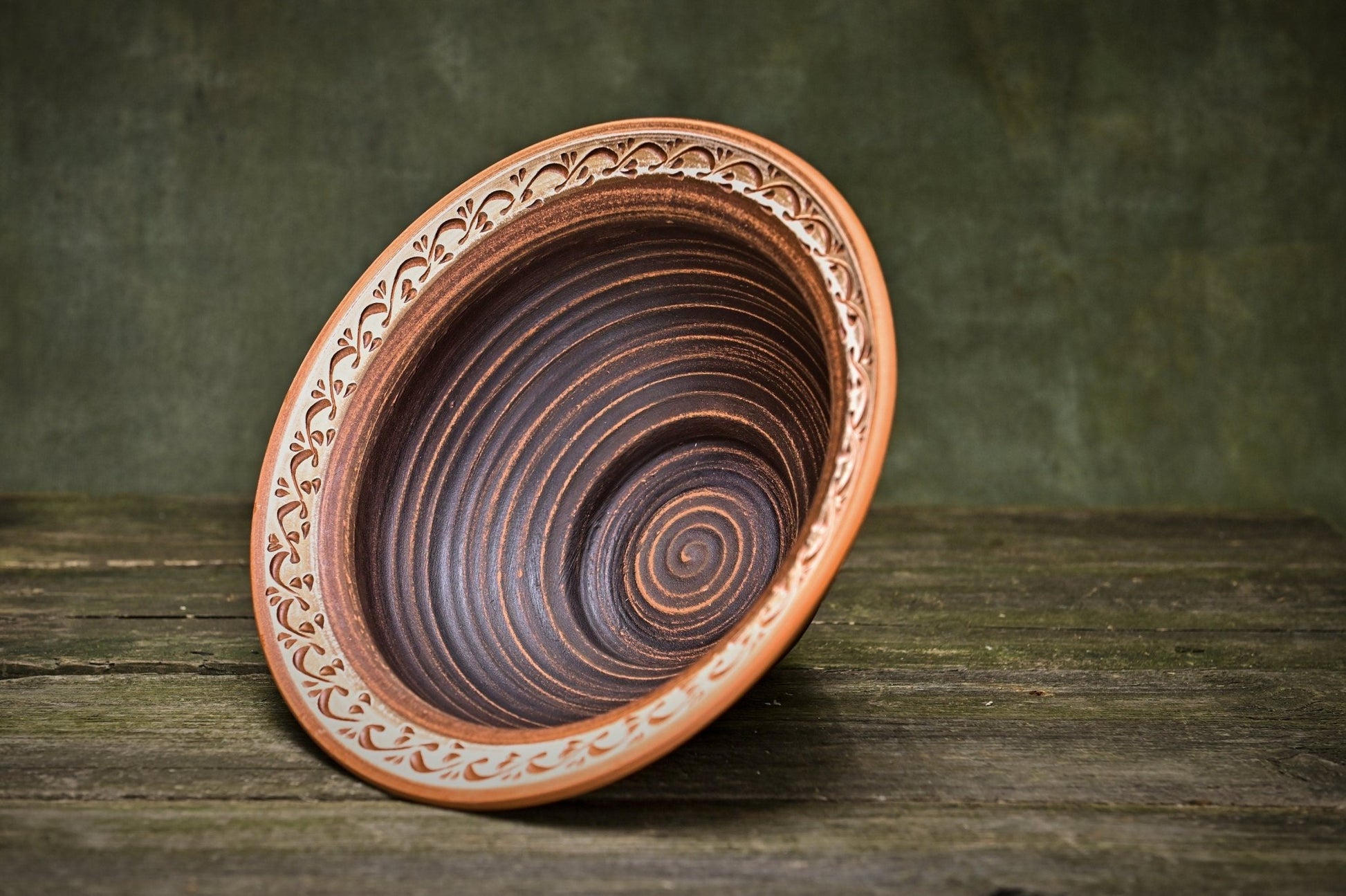 Ceramic pot handmade Ukrainian farmhouse art pottery lower gift fruit clay bowl deep Makita - clayproductsshop