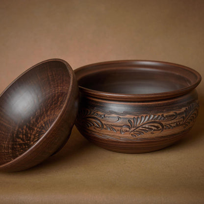 Clay Pot with Lid: Handmade Casserole, Clay Cookware for Baking and Slow Cooking - clayproductsshop
