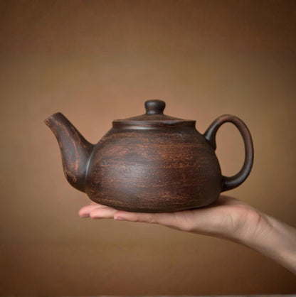 Clay Teapot Set: Rustic Teapot with Tea Cups, Terracotta Ceramic Kitchen Decor - clayproductsshop