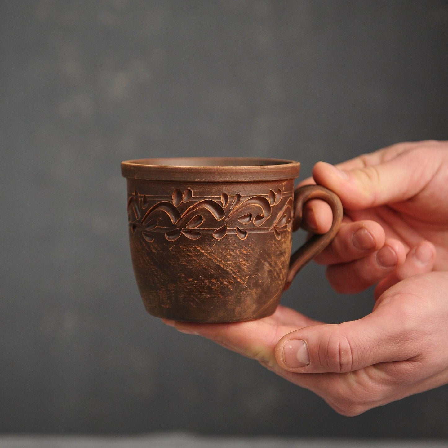 Clay Teapot Set: Rustic Teapot with Tea Cups, Terracotta Ceramic Kitchen Decor - clayproductsshop