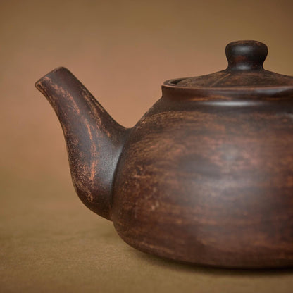 Clay Teapot Set: Rustic Teapot with Tea Cups, Terracotta Ceramic Kitchen Decor - clayproductsshop