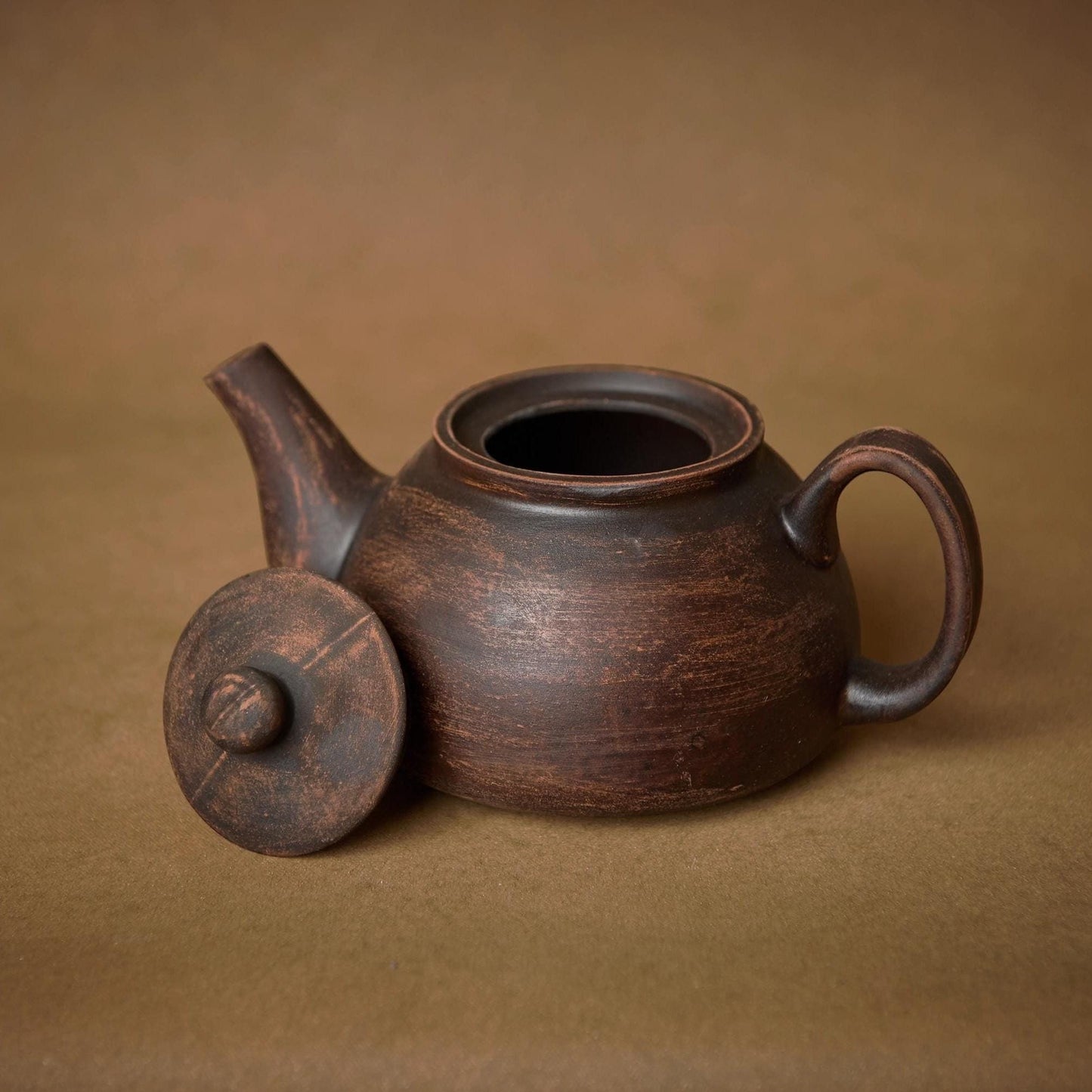 Clay Teapot Set: Rustic Teapot with Tea Cups, Terracotta Ceramic Kitchen Decor - clayproductsshop