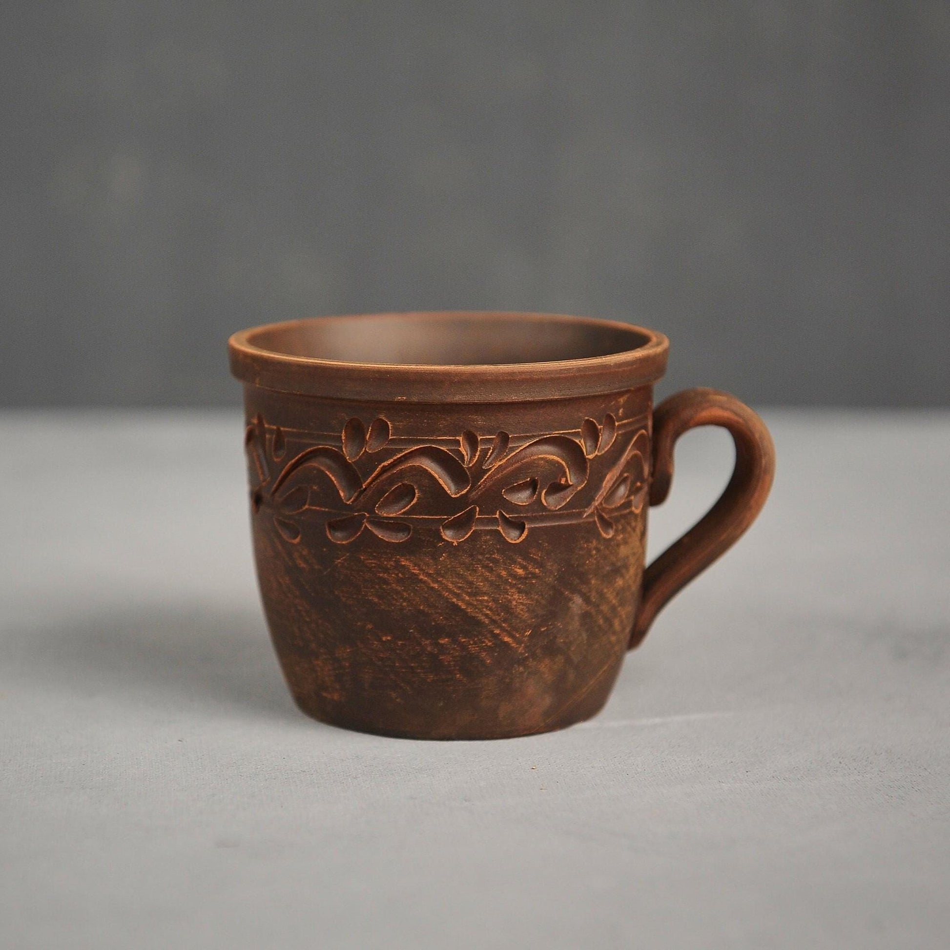 Clay Teapot Set: Rustic Teapot with Tea Cups, Terracotta Ceramic Kitchen Decor - clayproductsshop