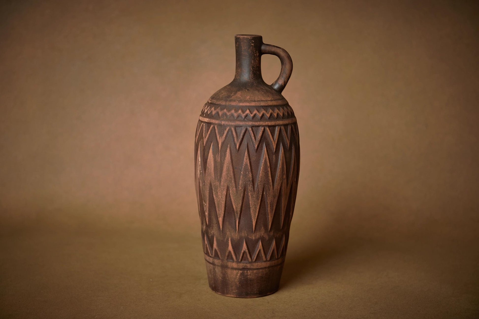 Handcrafted Ceramic Water Bottle with Handle – Rustic Clay Jug for Farmhouse Kitchen - clayproductsshop
