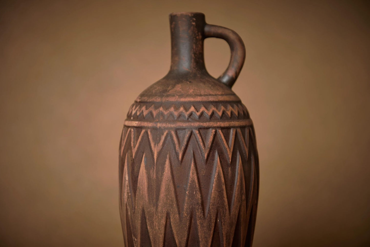 Handcrafted Ceramic Water Bottle with Handle – Rustic Clay Jug for Farmhouse Kitchen - clayproductsshop