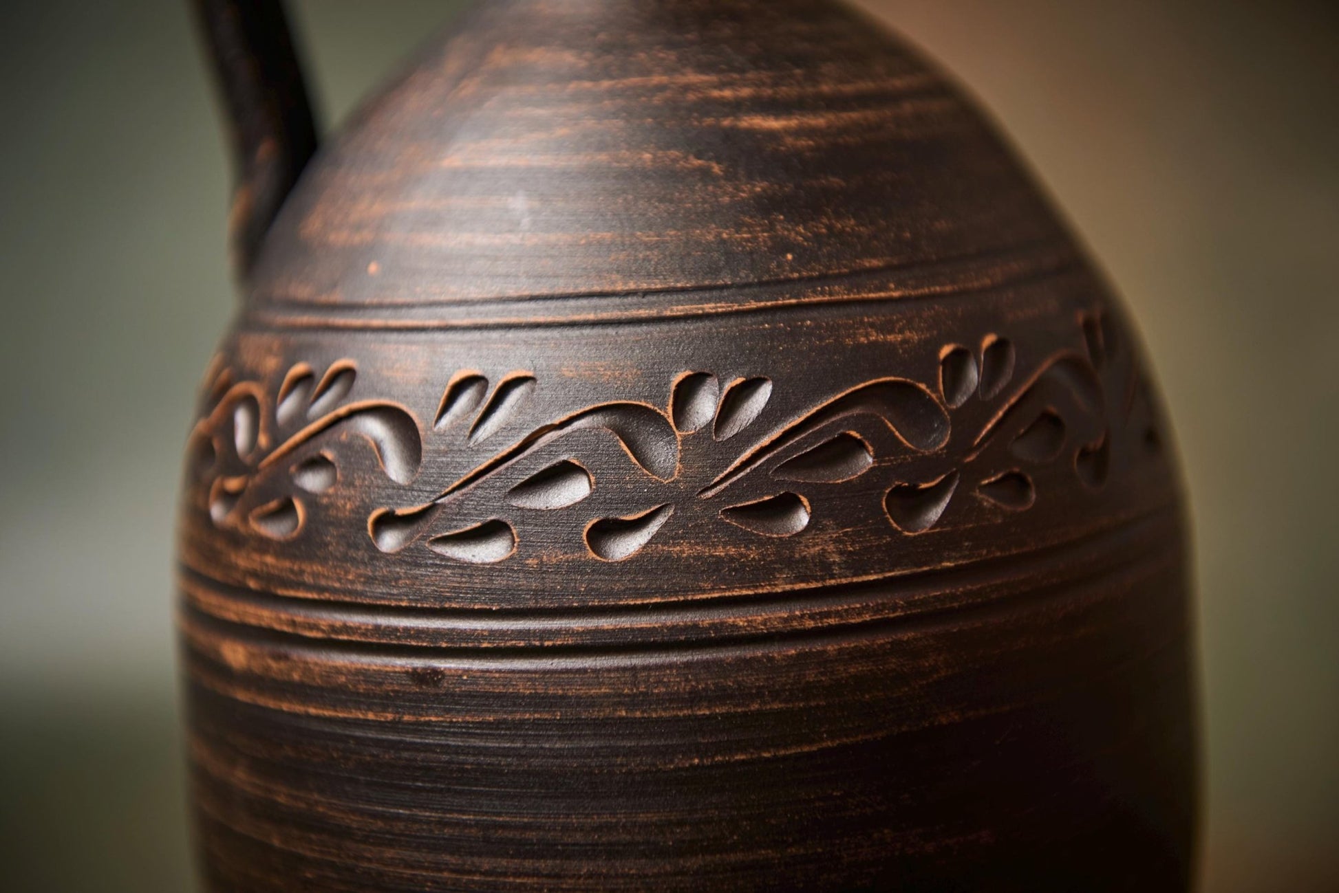 Handcrafted Ceramic Wine Decanter – Clay Bottle with Lid and Handle - clayproductsshop