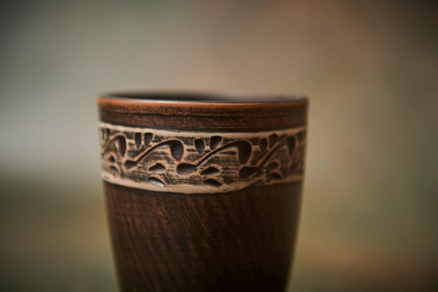 Handmade Ceramic Drinking Cup – Rustic Clay Tumbler 300 ml - clayproductsshop
