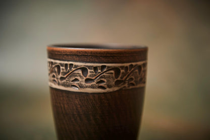 Handmade Ceramic Drinking Cup – Rustic Clay Tumbler 300 ml - clayproductsshop
