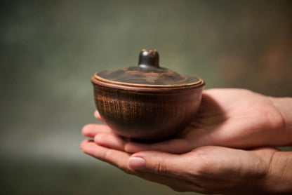 Handmade Ceramic Sauce Dish with Lid, 200ml Pottery Bowl - clayproductsshop