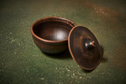 Handmade Ceramic Sauce Dish with Lid, 200ml Pottery Bowl - clayproductsshop