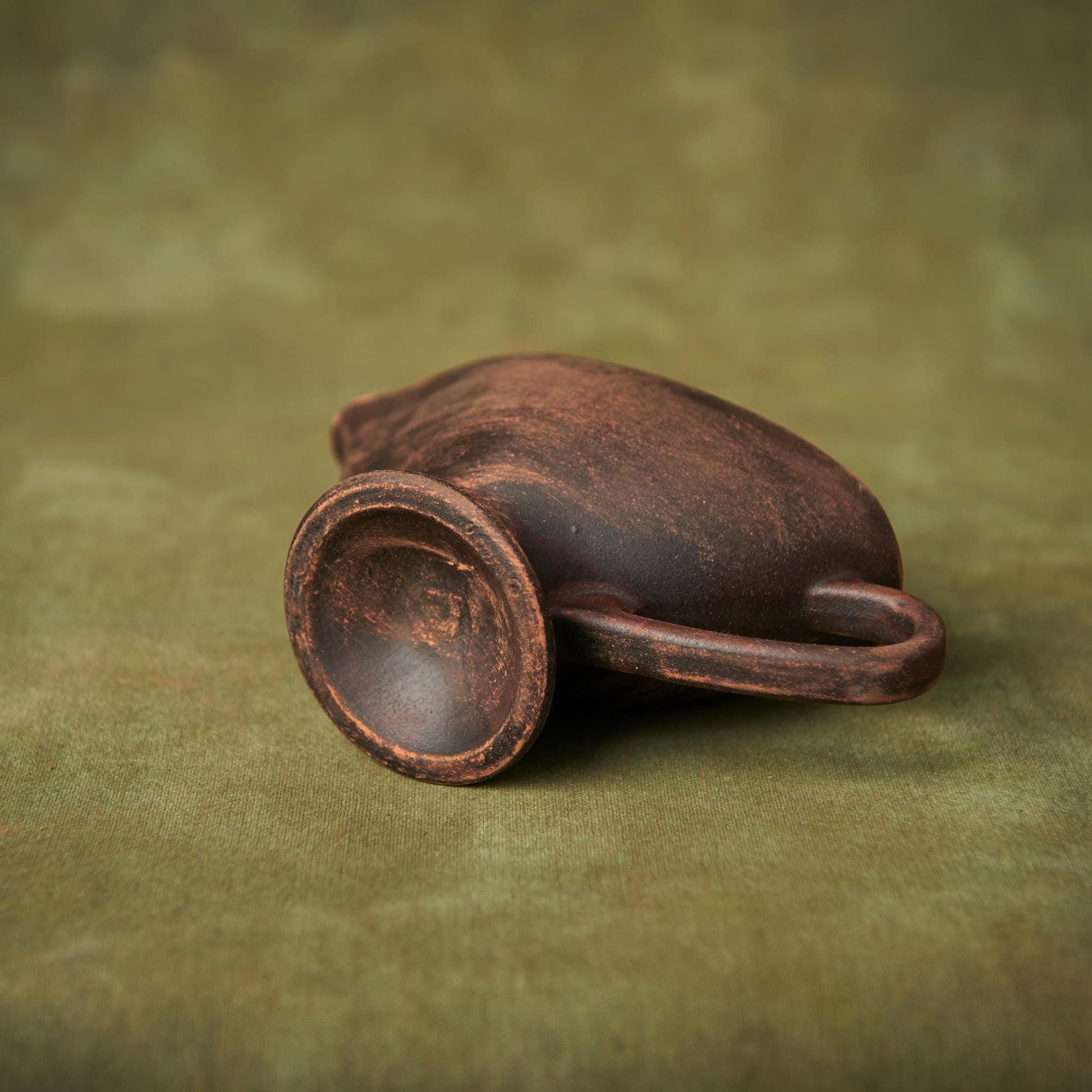 Handmade Rustic Clay Gravy Boat: Small Ceramic Serving Pitcher - clayproductsshop
