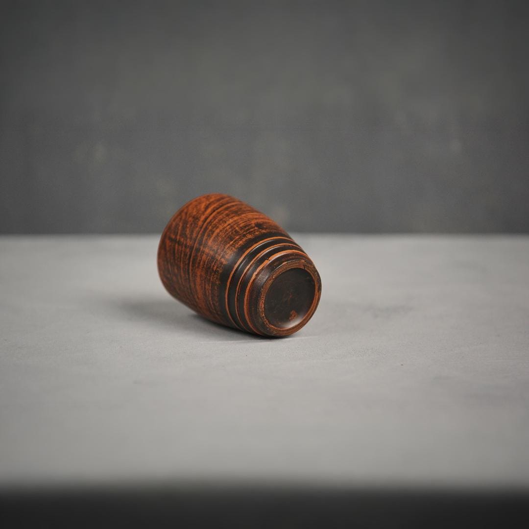 Handmade Rustic Clay Tumbler – Natural Brown Ceramic Cup, Artisan Pottery Drinkware - clayproductsshop