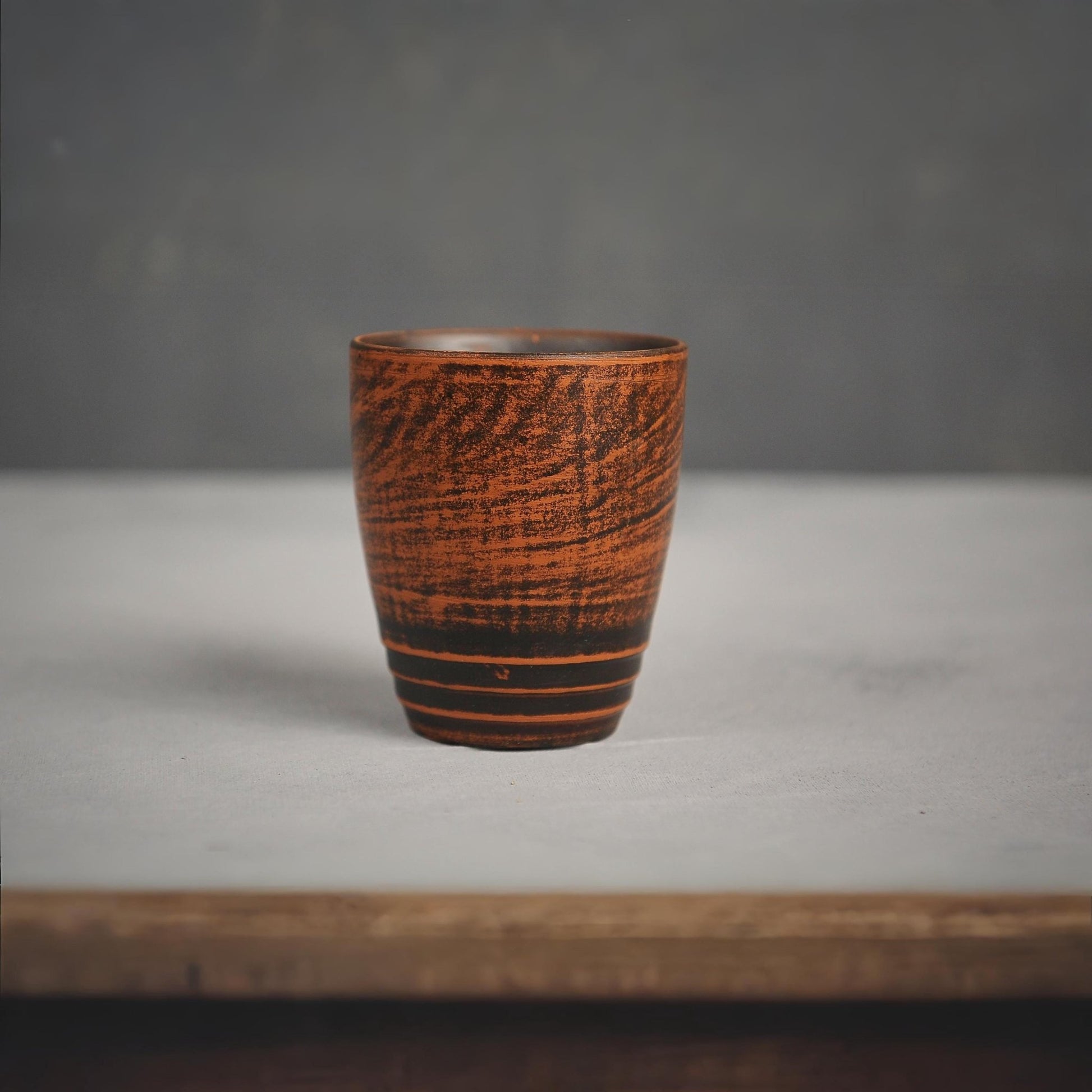 Handmade Rustic Clay Tumbler – Natural Brown Ceramic Cup, Artisan Pottery Drinkware - clayproductsshop