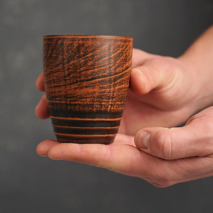 Handmade Rustic Clay Tumbler – Natural Brown Ceramic Cup, Artisan Pottery Drinkware - clayproductsshop