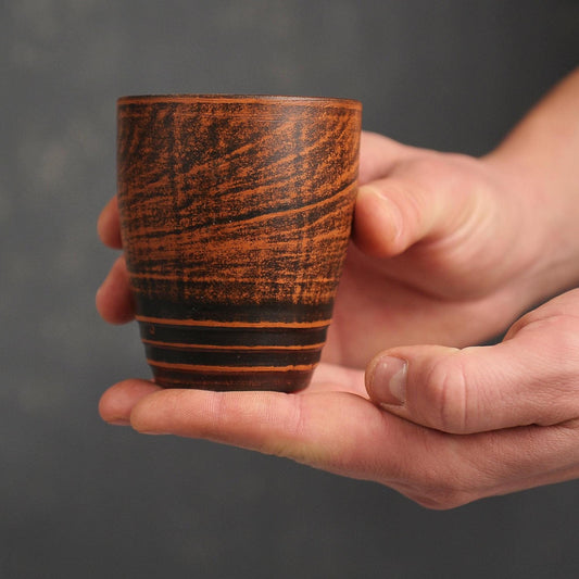 Handmade Rustic Clay Tumbler: Natural Brown Ceramic Cup, Pottery Drinkware - clayproductsshop