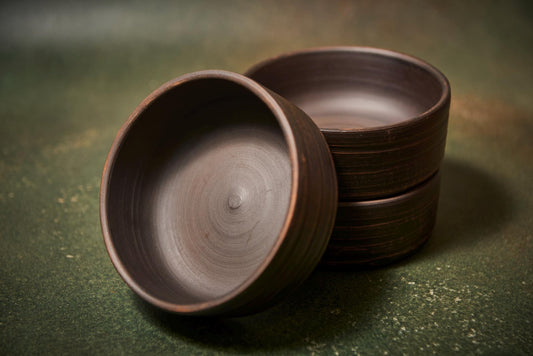 Handmade Set of 3 Red Clay Bowls – Ceramic Tableware for Serving & Decor - clayproductsshop