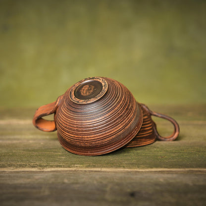 Handmade Terracotta Coffee Mug Set: Rustic Ceramic Pottery Cups - clayproductsshop