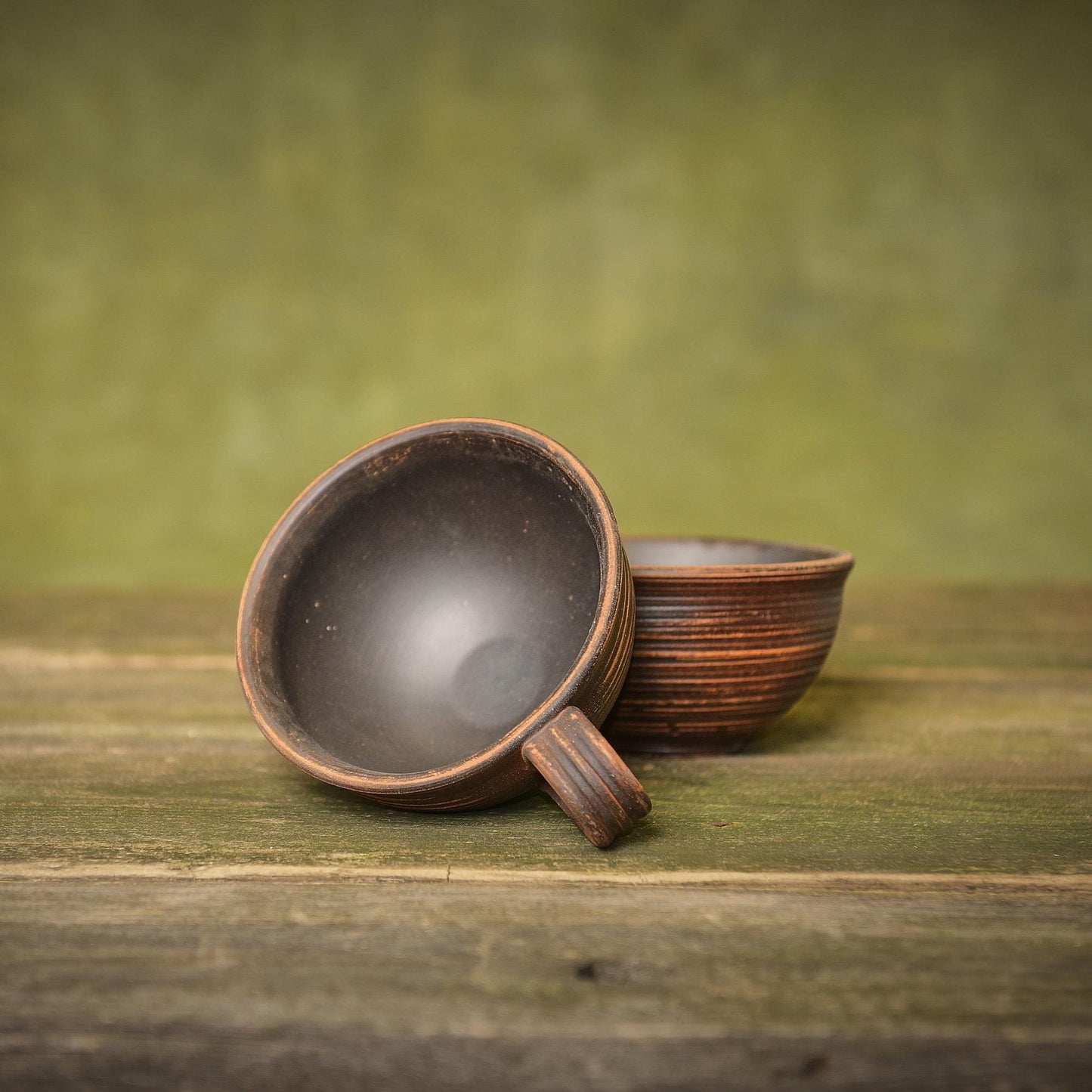 Handmade Terracotta Coffee Mug Set: Rustic Ceramic Pottery Cups - clayproductsshop