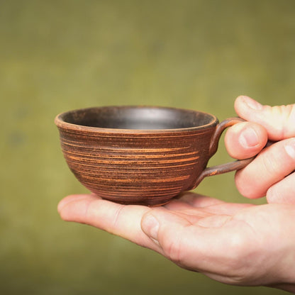 Handmade Terracotta Coffee Mug Set: Rustic Ceramic Pottery Cups - clayproductsshop