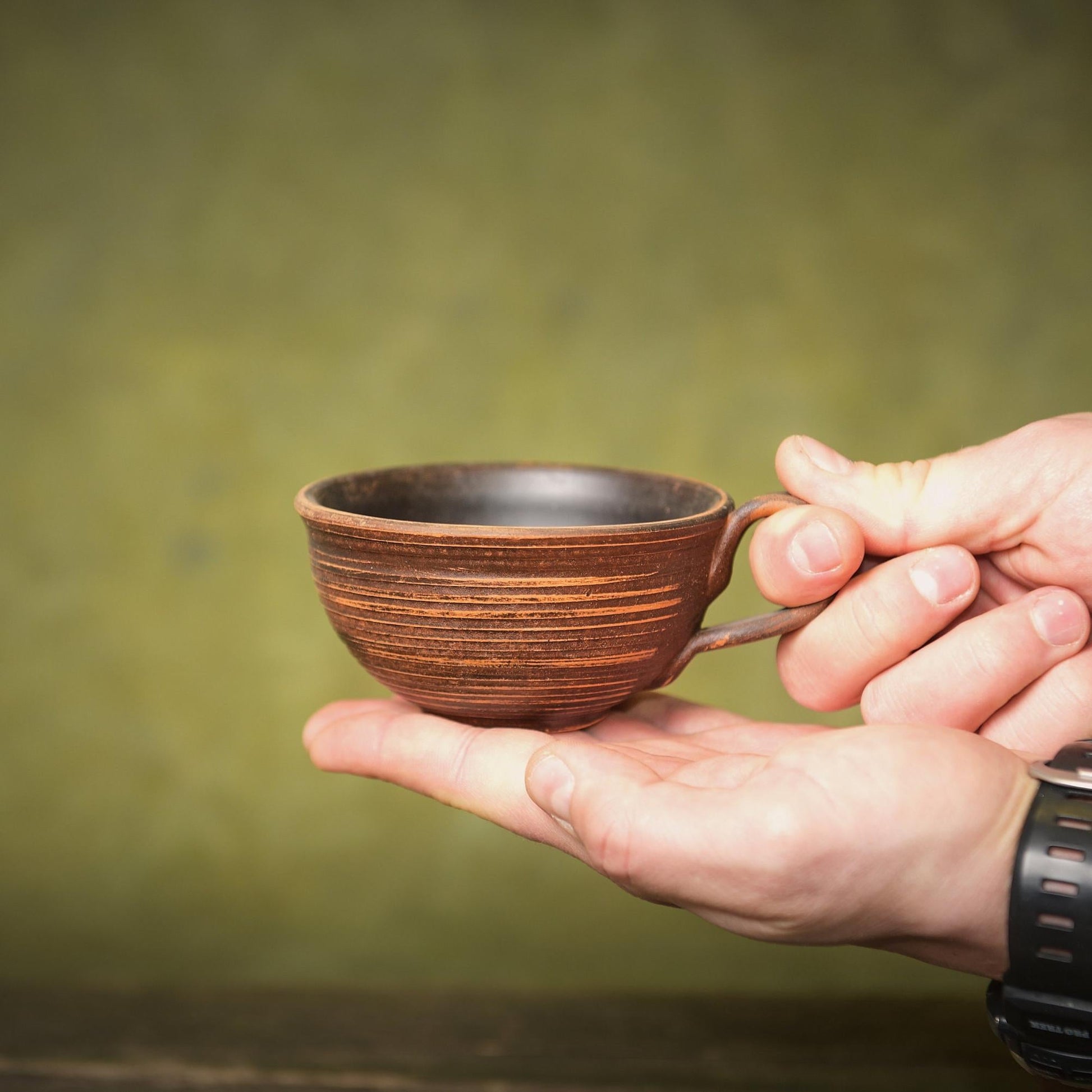 Handmade Terracotta Coffee Mug Set: Rustic Ceramic Pottery Cups - clayproductsshop