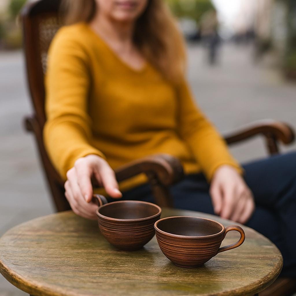 Handmade Terracotta Coffee Mug Set: Rustic Ceramic Pottery Cups - clayproductsshop