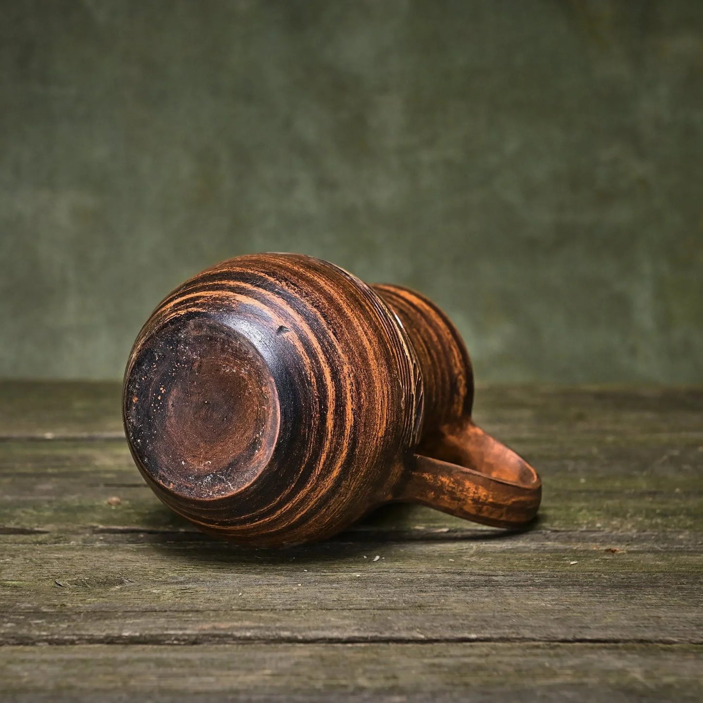 Ceramic Pitcher Terracotta Water Jug: Handmade Red Clay Wine Decanter, Pottery with Handle
