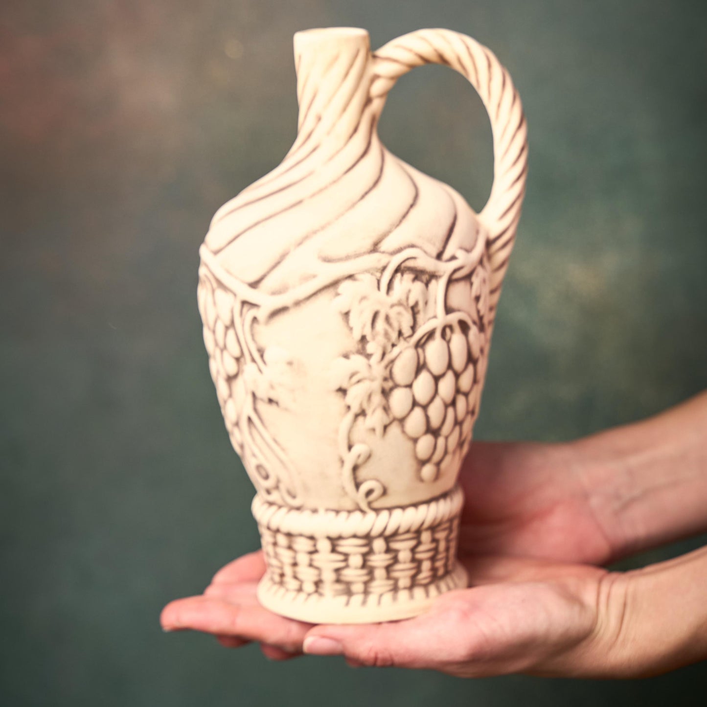 Ceramic Shot Glass Set with Handmade Pitcher: Clay Wine Glasses, Bottle for Serving Wine