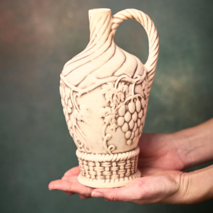 Ceramic Shot Glass Set with Handmade Pitcher: Clay Wine Glasses, Bottle for Serving Wine