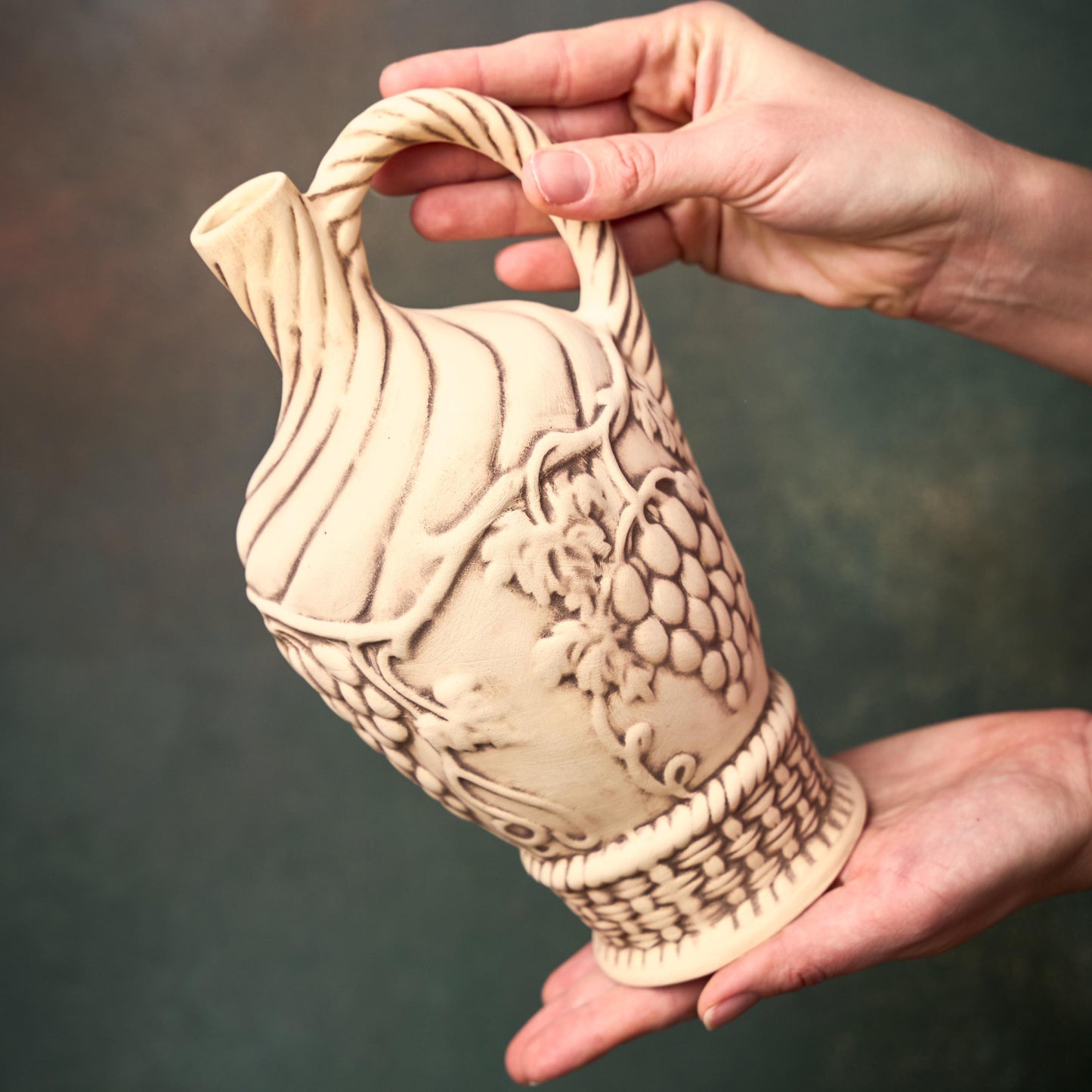 Ceramic Shot Glass Set with Handmade Pitcher: Clay Wine Glasses, Bottle for Serving Wine