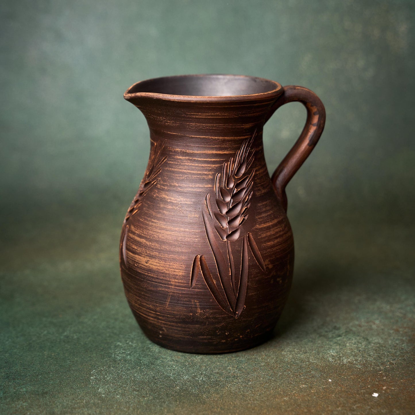 Clay Pitcher: Handmade Terracotta Water Jug, Large Unglazed Ceramic Pottery