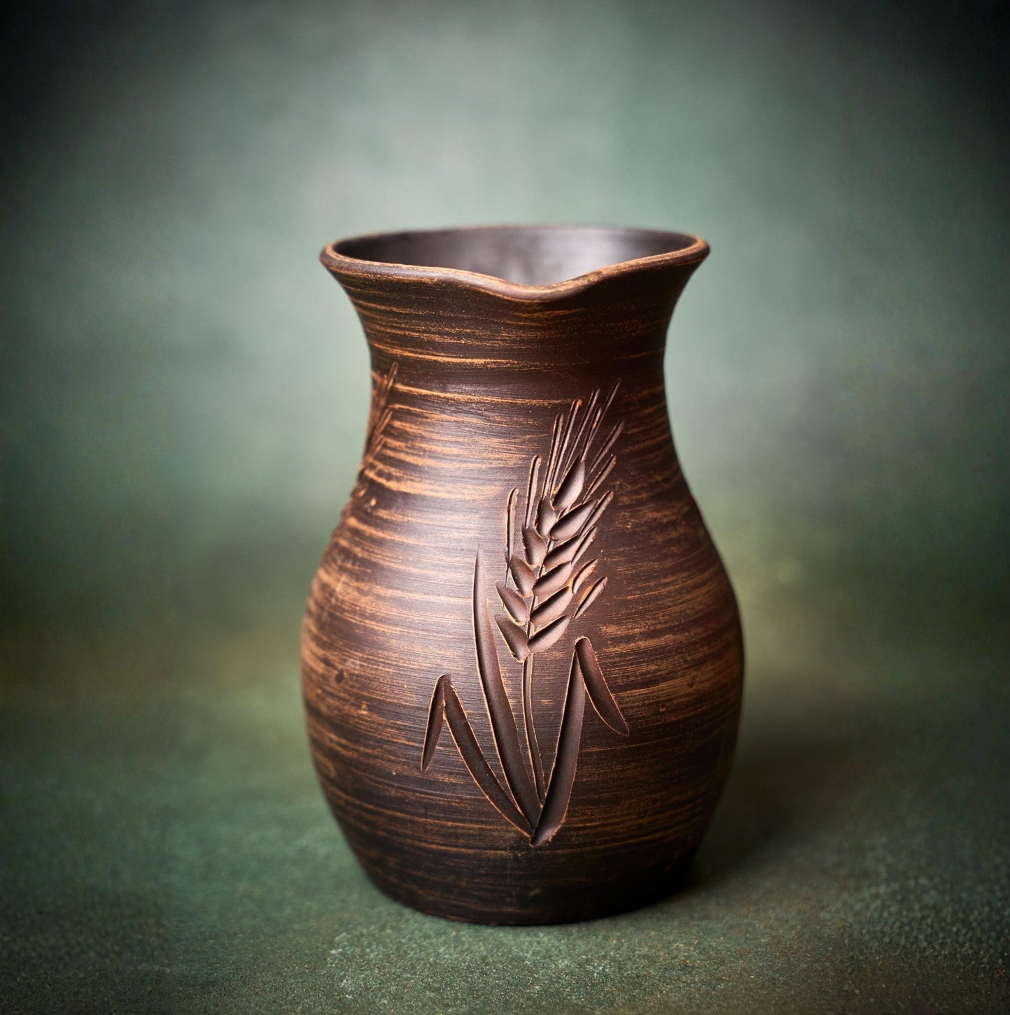 Clay Pitcher: Handmade Terracotta Water Jug, Large Unglazed Ceramic Pottery