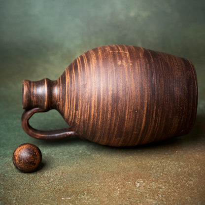 Water Pitcher: Handmade Red Clay, Rustic Georgian Style, Ceramic Jug