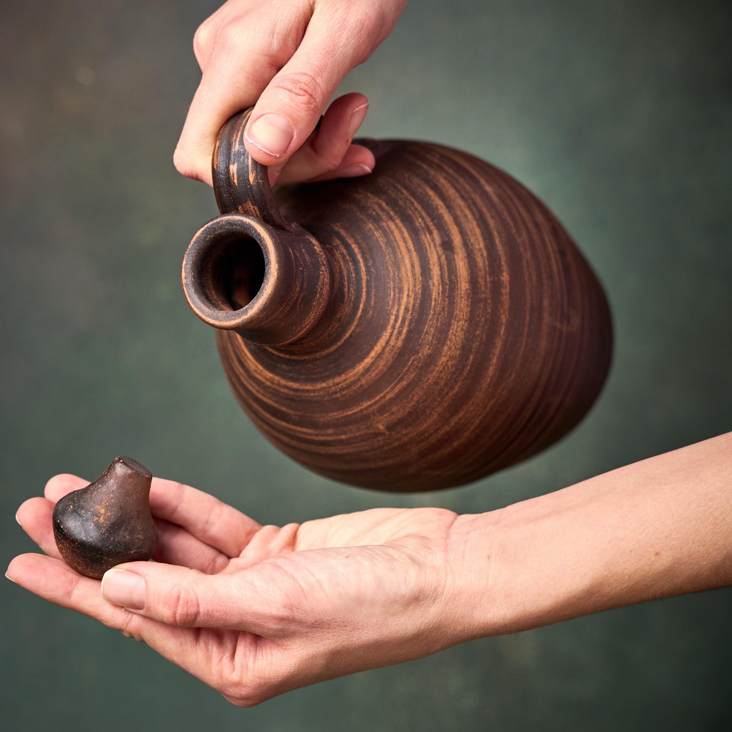 Water Pitcher: Handmade Red Clay, Rustic Georgian Style, Ceramic Jug