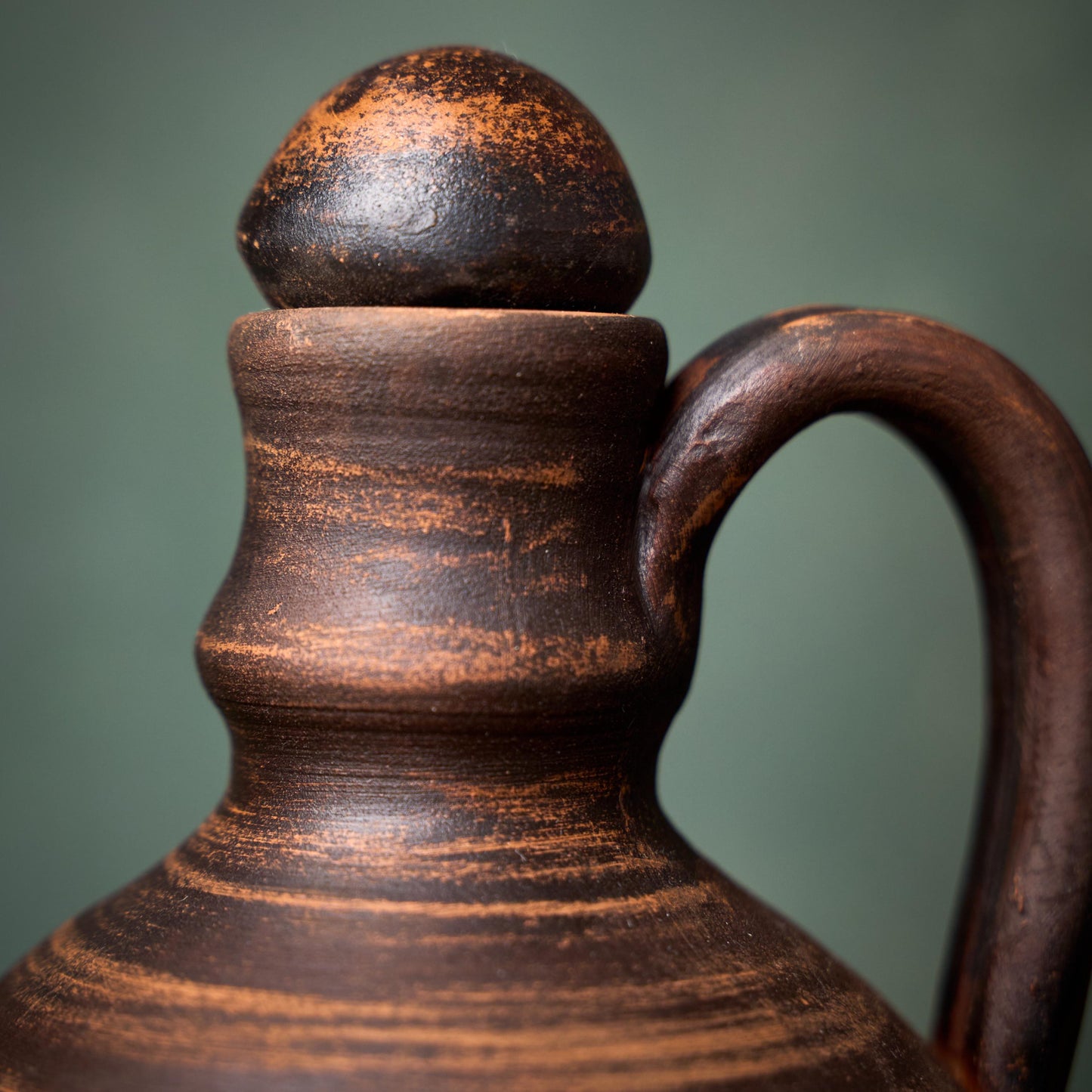Water Pitcher: Handmade Red Clay, Rustic Georgian Style, Ceramic Jug