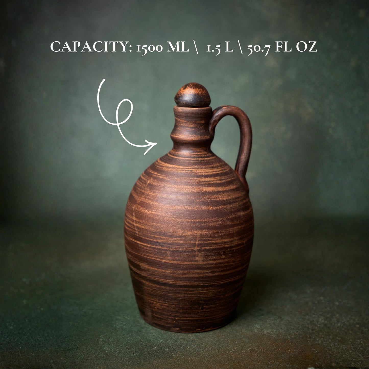 Water Pitcher: Handmade Red Clay, Rustic Georgian Style, Ceramic Jug